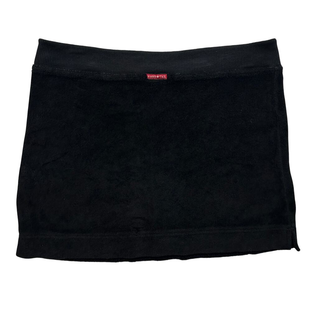 Y2K 00's Hard Tail Forever Ribbed Stretchy Mini Skirt Black Size M